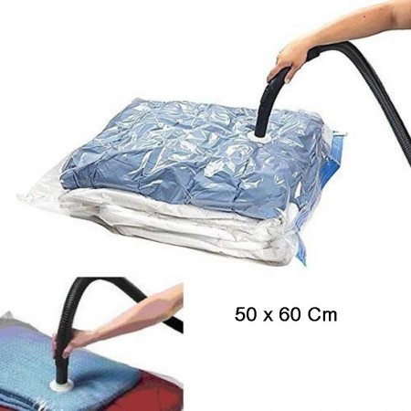 2x Sacchetto sottovuoto per vestiti 50x60 Cm abiti piumoni sacco salvaspazio