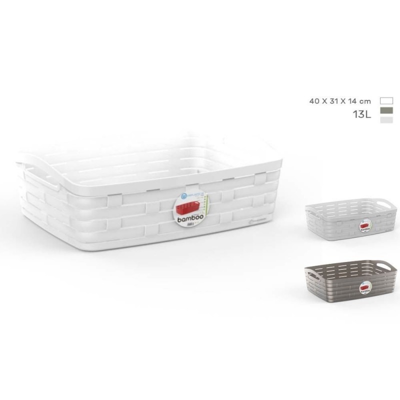 CESTINO PORTA OGGETTI CONTENITORE ELEGANTE MULTIUSO IN PLASTICA DURA 40 X 31 CM