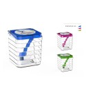 ZUCCHERIERA TRASPARENTE IN PLASTICA CON CUCCHIAINO 10.5x9CM CONTENITORE ZUCCHERO