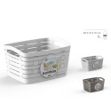 CESTO GRANDE MNAIGLIE IN PLASTICA MULTIFUNZIONE CONTENITORE BOX 23X21X16 CM