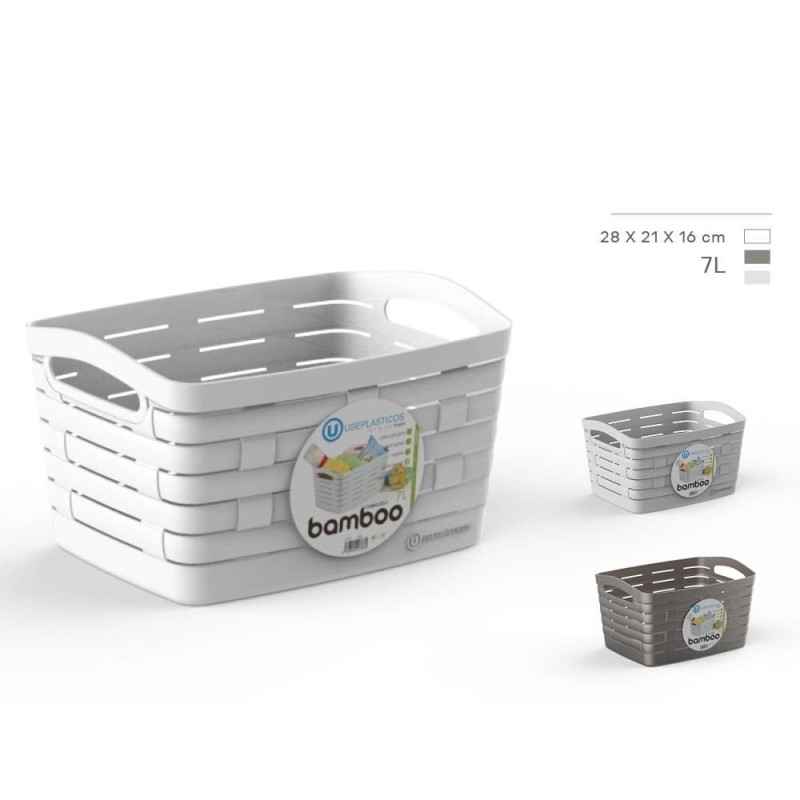CESTO GRANDE MNAIGLIE IN PLASTICA MULTIFUNZIONE CONTENITORE BOX 23X21X16 CM