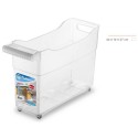 CESTO DISPENSA CONTENITORE TROLLEY IN PLASTICA CON RUOTE TRASPARENTE 46x16x27 CM