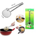 Schiumarola con pinza a molla colino frittura utensili cucina patatine acciaio