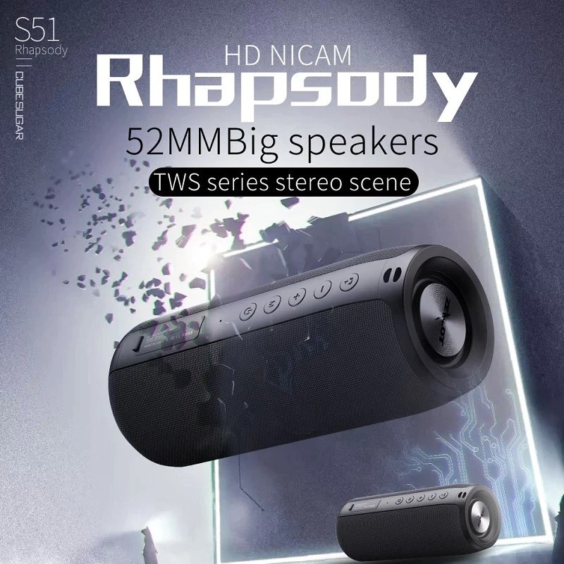 SPEAKER CASSA BLUETOOTH IMPERMEABILE RESISTENTE ALL'ACQUA ALTOPARLANTE S51 USB