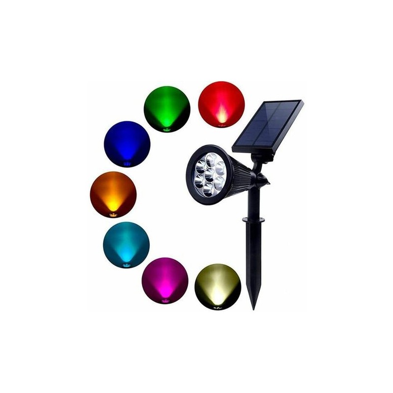 FARETTO FARO LED GIARDINO 7W SUPPORTO PICCHETTO LUCE SOLARE RGB TE-B0272 DRIWEI