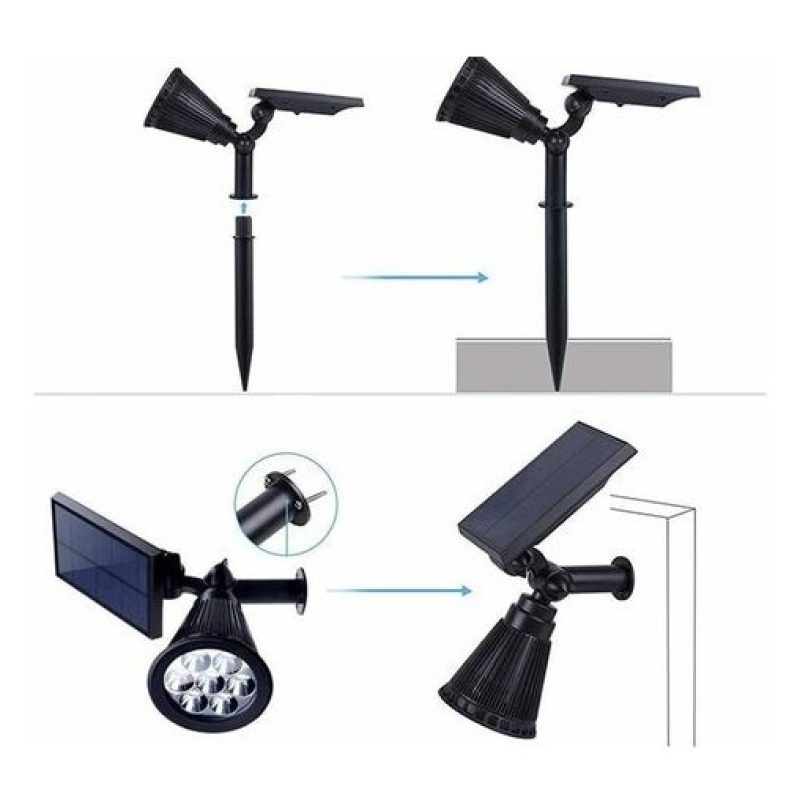 DRIWEI FARETTO FARO LED GIARDINO 7W SUPPORTO PICCHETTO LUCE SOLARE ...
