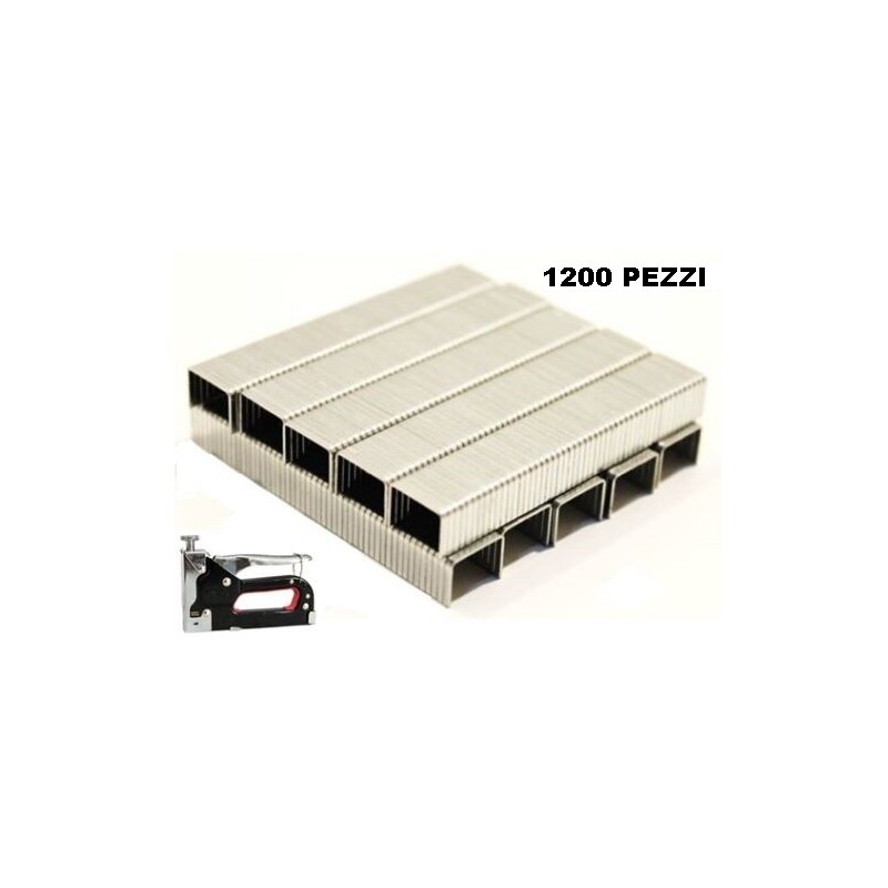 1200X Graffette metalliche piatte per graffettatrice 12 mm punte di metallo