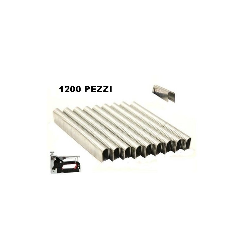 1200X Graffette metalliche a U piatte per graffettatrice 1013J punte di metallo
