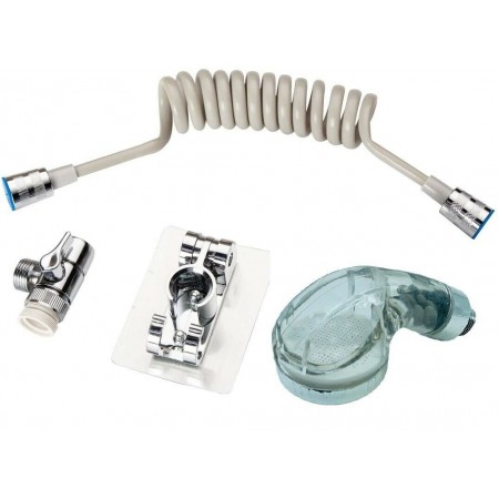 Set di doccetta per lavabo bagno prolunga rubinetto miscelatore doccino acciaio