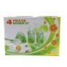 Generico Set Bagno 4 Pz design floreale porta sapone scopino dispen...