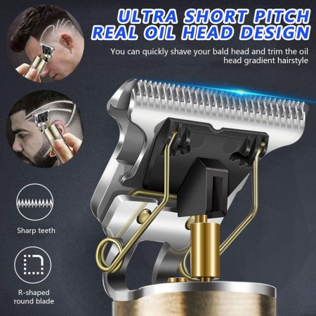 TAGLIA CAPELLI PROFESSIONALE REGOLA BARBA TRIMMER RASOIO ORO ELETTRICO USB