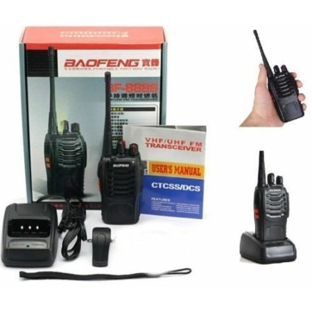 2x BAOFENG BF-888S RICETRASMITTENTE PMR RADIO UHF 400-470 MHz WALKIE TALKIE DS