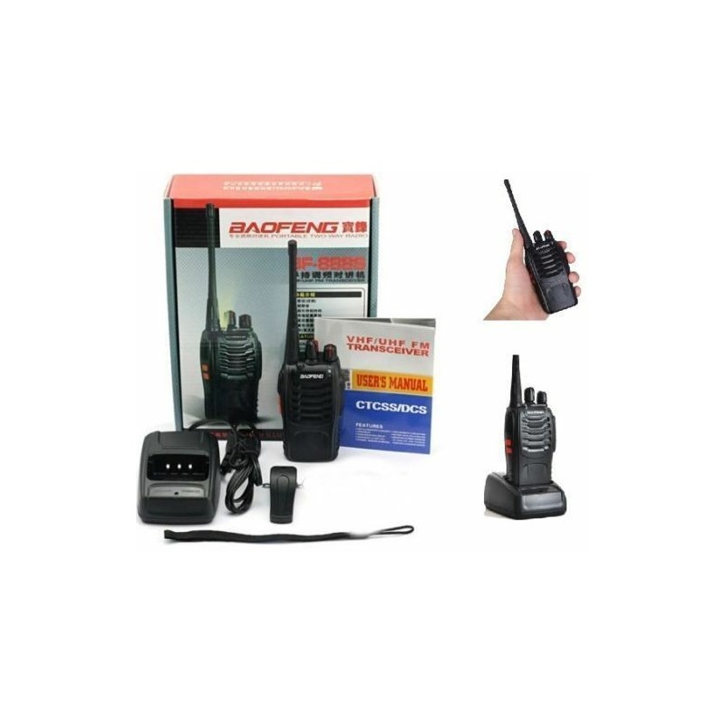 2x BAOFENG BF-888S RICETRASMITTENTE PMR RADIO UHF 400-470 MHz WALKIE TALKIE DS
