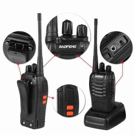 2x BAOFENG BF-888S RICETRASMITTENTE PMR RADIO UHF 400-470 MHz WALKIE TALKIE DS