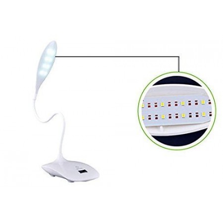Lampada LED da tavolo luce calda o fredda con stelo snodabile interruttore touch con mini orologio ricaricabile tramite USB