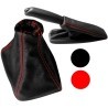 Iron Cuffia in pelle per freno a mano auto nera cuciture rosse micr...
