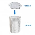 CESTO PORTA BIANCHERIA RIPIEGABILE A QUADRI ALTO 40x49 Cm CASA CAMPEGGIO SPAZIO