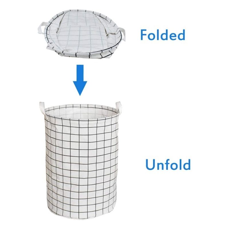 WeHome CESTO PORTA BIANCHERIA RIPIEGABILE A QUADRI ALTO 40x49 Cm CA...