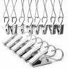 DOBO Gancio per tende con clip confezione da 24 in acciaio inox mol...