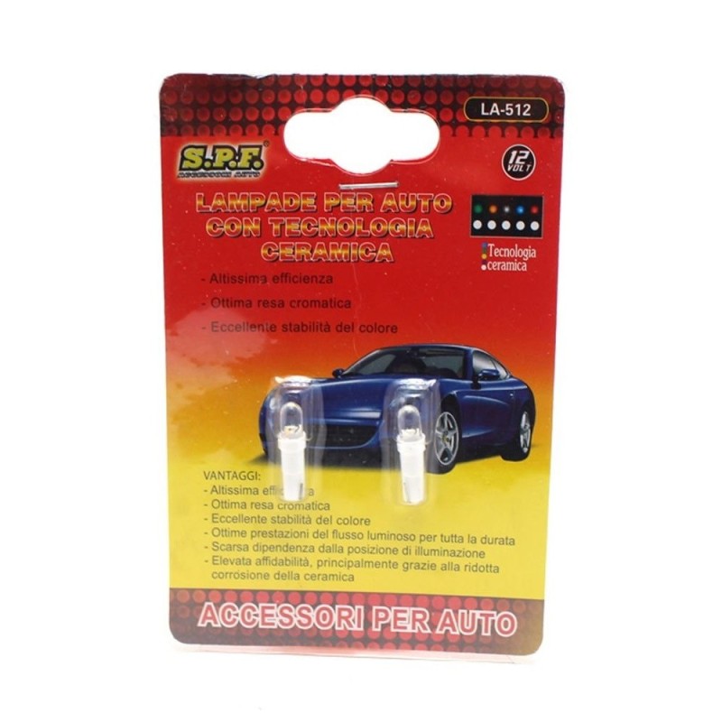 LUCE PER AUTO ATTACCO T5 12V LA-512 SPF TECNOLOGIA LED LAMPADINE Plug and Play