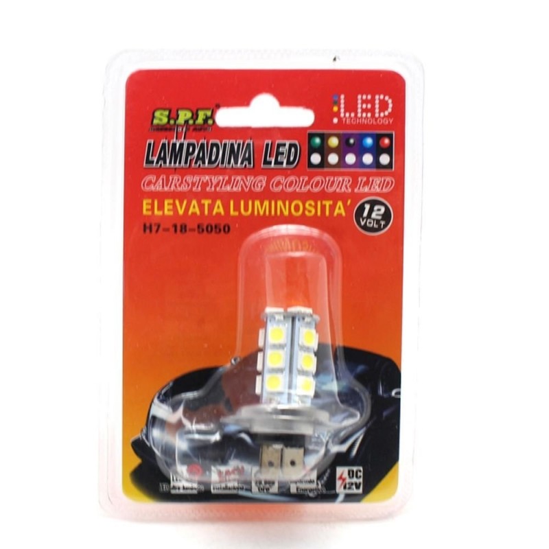 LAMPADA LED ELEVATA LUMINOSITA H7 18-5050 SPF 6000K 12 V AUTO LAMPADE