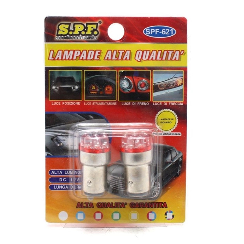 LAMPADE PER AUTO G18 12V 8 LED TUNING SPF ROSSO LAMPEGGIANTE BA15S 20.000 ORE