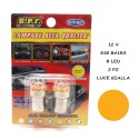 LAMPADE PER AUTO G18 12V 8 LED TUNING SPF GIALLO FILAMENTO UNICO AUTO