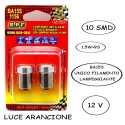 LAMPADE 10 LED LUCE ARANCIONE LAMPEGGIANTE BA15S FILAMENTO UNICO AUTO SPF AUTO