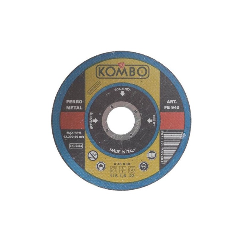 2 Dischi da taglio Kombo 115 x 1,6 x 22 mm dischi abrasivi in ferro supersottili