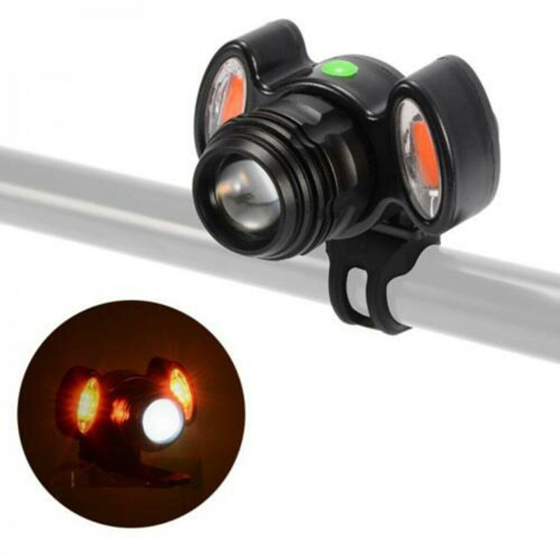 TORCIA FANALE FARO LUCE ROSSA ANTERIORE BICI BICICLETTA RICARICABILE LED TEB0085