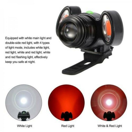 TORCIA FANALE FARO LUCE ROSSA ANTERIORE BICI BICICLETTA RICARICABILE LED TEB0085