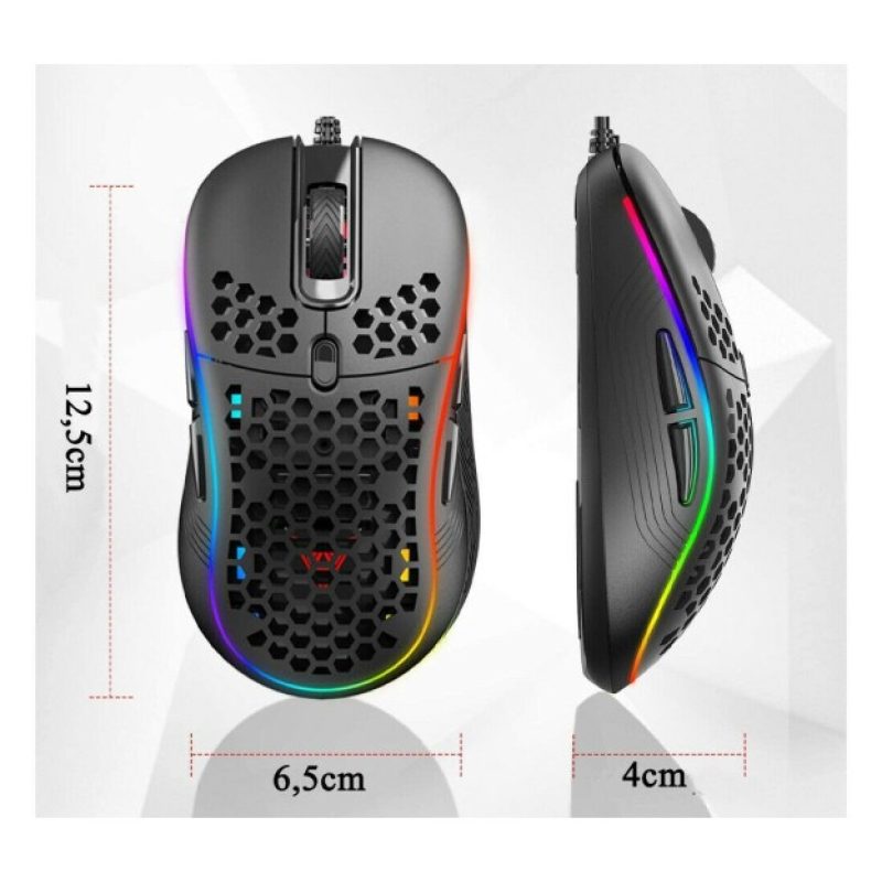 DRIWEI Mouse da gioco cablato ambidestro GAMING RGB illuminato LED ...