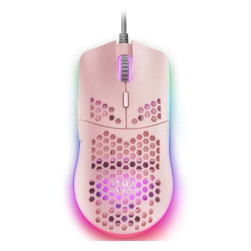 DRIWEI Mouse rosa gioco cablato ambidestro GAMING RGB illuminato LE...