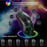 DRIWEI Mouse rosa gioco cablato ambidestro GAMING RGB illuminato LE...