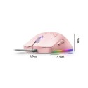 Mouse rosa gioco cablato ambidestro GAMING RGB illuminato LED leggero 6 Pulsanti