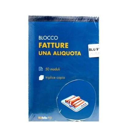 BLOCCO FATTURE 1 ALIQUOTA TRIPLICE COPIA BOX 10PZ UFFICIO APPUNTI