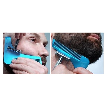 2 x Pettine taglio barba curvo cura baffi basette regola barba precisione 2pezzi