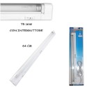 LAMPADA REGLETTE LUCE TUBO NEON 16W T5 CON INTERRUTTORE ON OFF ILLUMINAZIONE