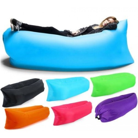 Sofà lettino gonfiabile materassino pouf a sacco letto ad aria sdraio portatile