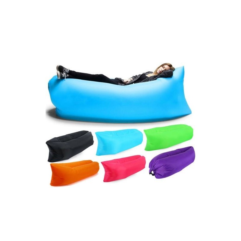 Sofà lettino gonfiabile materassino pouf a sacco letto ad aria sdraio portatile