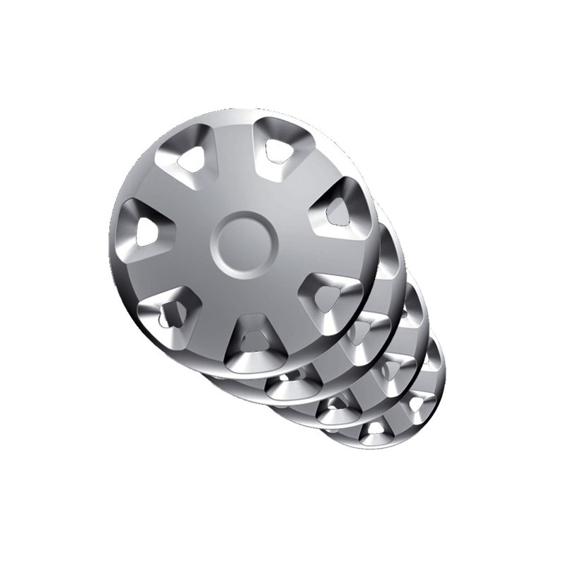 Copricerchi borchie coppa ruote 14'' plastica cromata  auto ruote cerchione 14