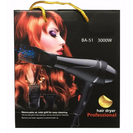 Phon Professionale asciugacapelli 3000 W Diffusore beccuccio e pettine capelli 