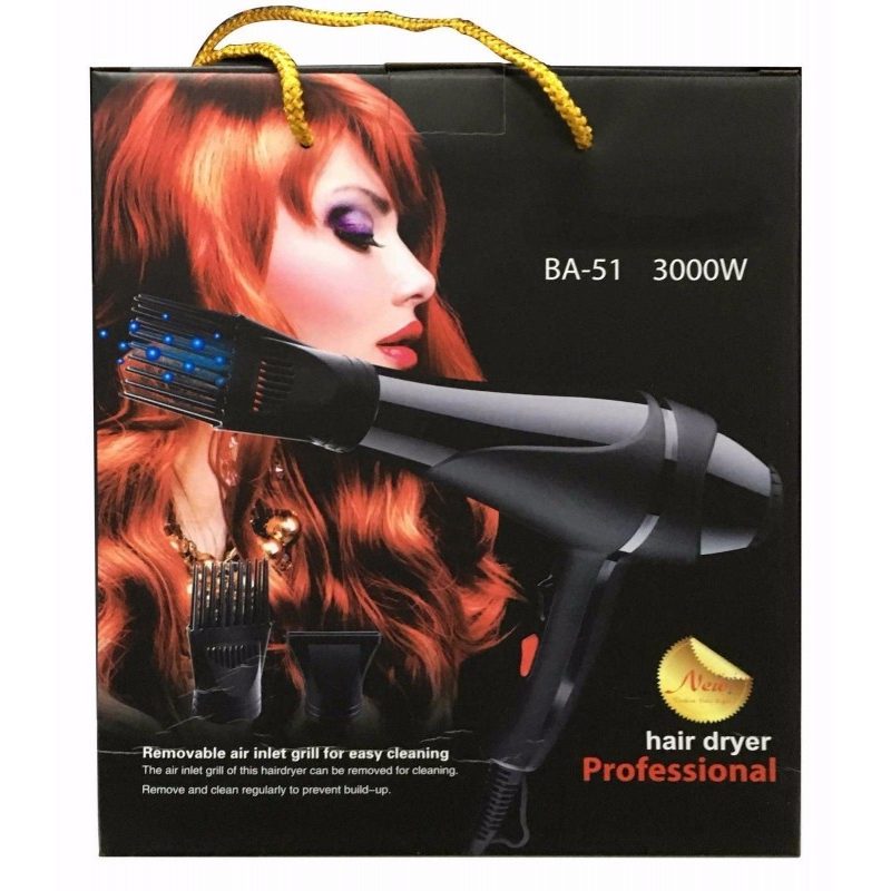 Phon Professionale asciugacapelli 3000 W Diffusore beccuccio e pettine capelli 