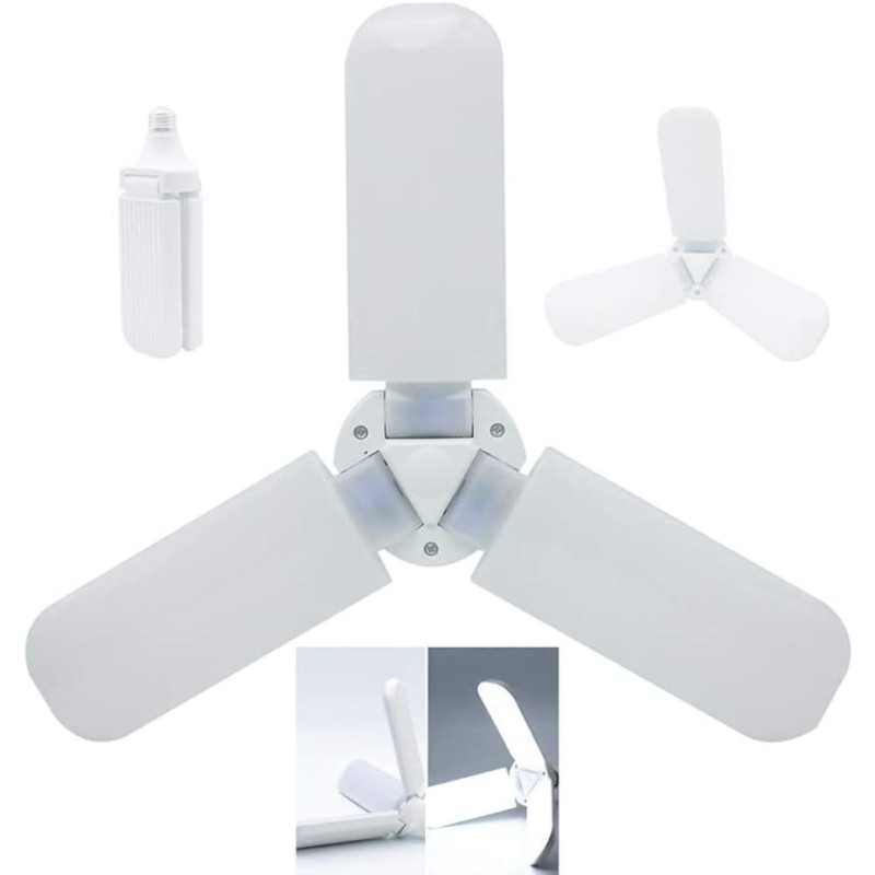Lampada Pieghevole antizanzare LED Bianco Freddo 6500k deformabile 3 pannelli
