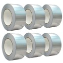 6 pezzi Nastro adesivo in alluminio 10M x 4.8cm resistente al calore guarnizione autoadesiva isolante conduttore