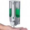 Dispenser Erogatore Sapone Liquido da Parete Muro Bagno ABS 380 ml argento