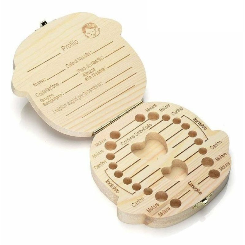 DOBO Box in legno porta dentini da latte per maschietto e femminucc...
