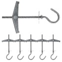 Tasselli farfalla 6 pezzi occhiello aperto M6 fissaggio soffitto occhielli