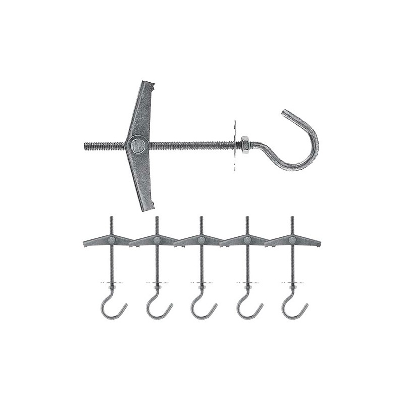 Tasselli farfalla 6 pezzi occhiello aperto M6 fissaggio soffitto occhielli