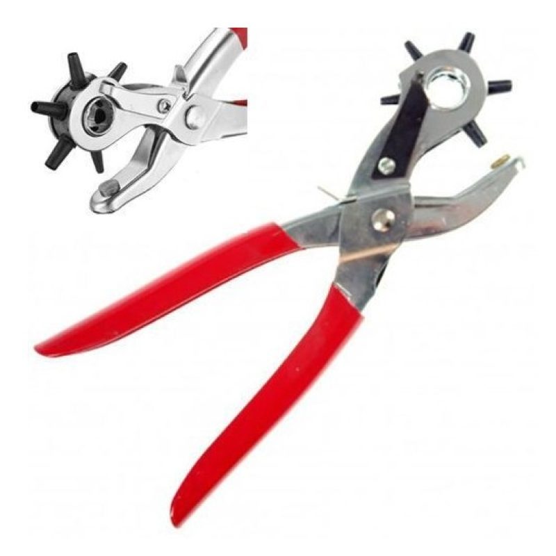 Pinza a Fustellatrice Buca Fora Cintura Cuoio 2-4,5 mm con Testa Rotante
